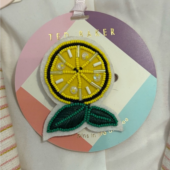 TED BAKER ALTAA COLOUR BY NUMBERS STRIPE COTTON BLAZER IN IVORY - Picture 10 of 13